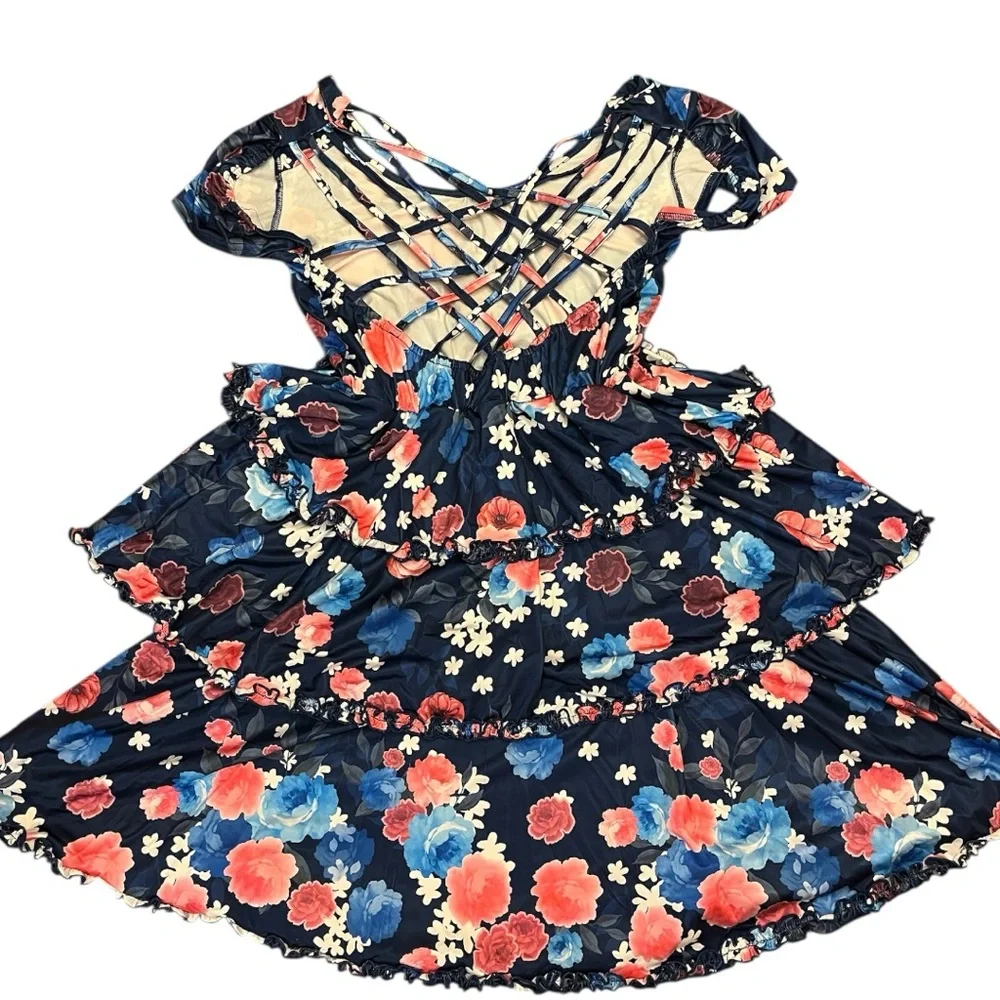 Loragal Floral Ruffle Athletic Dress New with Tags Size M - Picture 3 of 6